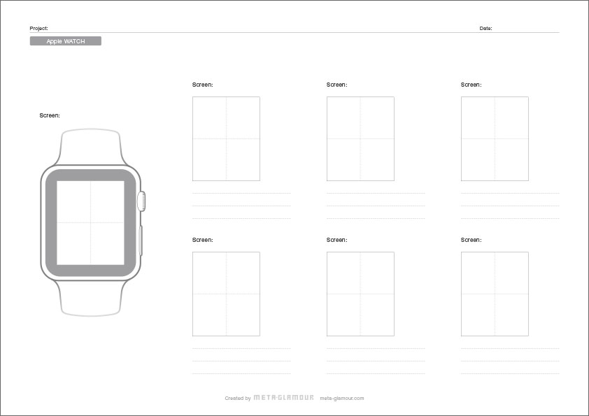 Apple Watch Paper Prototyping Sheet Page 1