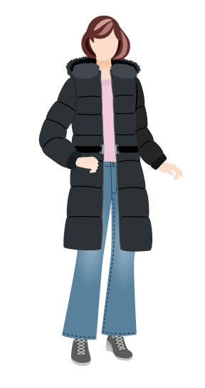 天気予報からAIがコーデをチョイスするアプリ「そらコーデ」の女性コーデサンプル(冬の装い)