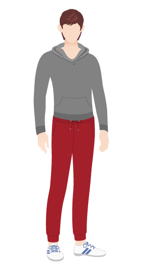 天気予報からAIがコーデをチョイスするアプリ「そらコーデ」の男性コーデサンプル(ラフな装い)