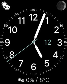 そら案内5、Apple Watch Complication表示（Utilitarian Large/Small）