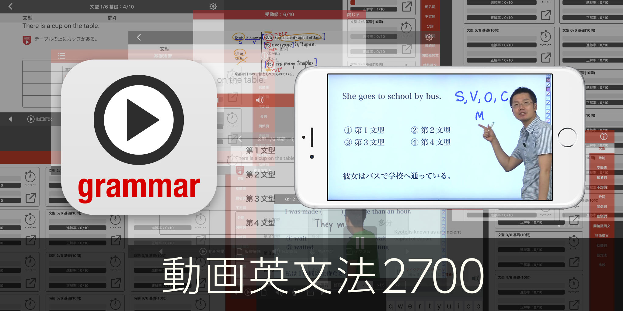 リニューアルしたiosアプリ 動画英文法2700 がリリースされました
