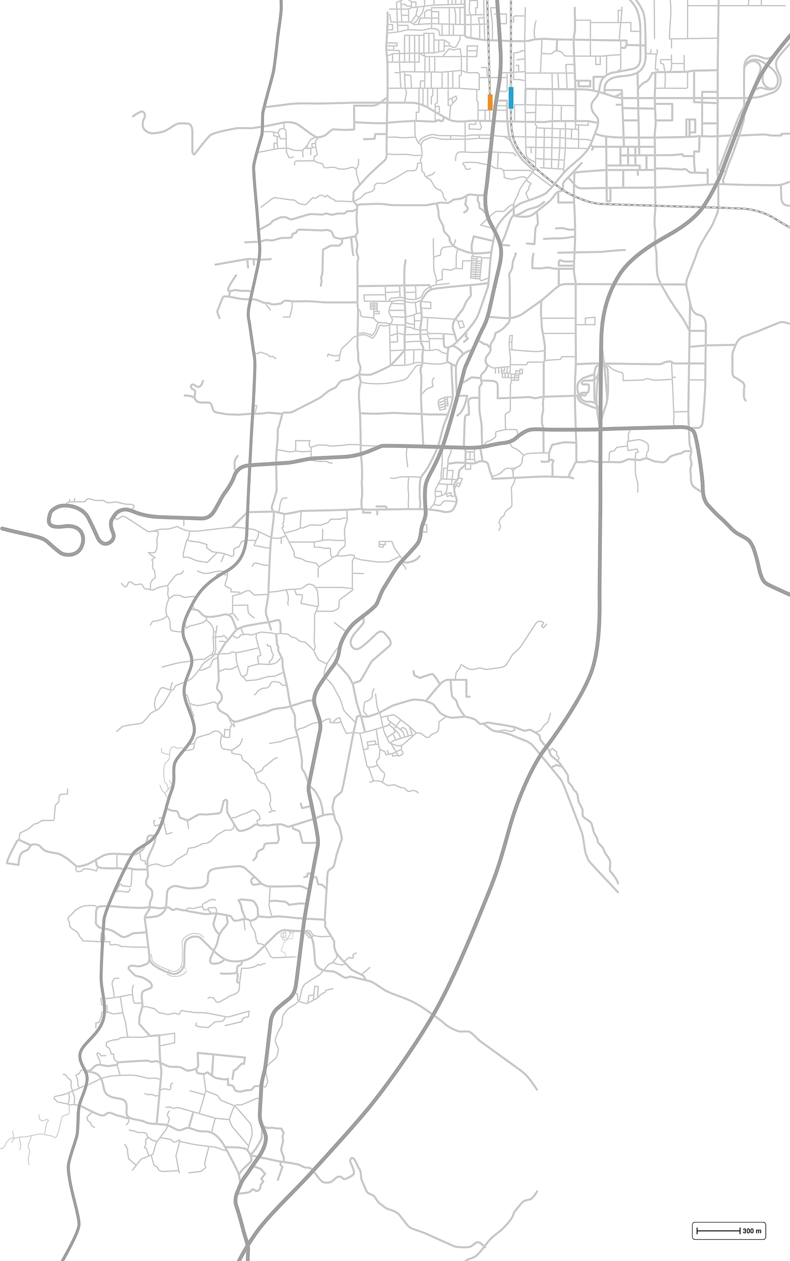 御所市縦断ウォークラリー用に作成した御所市全体の白地図